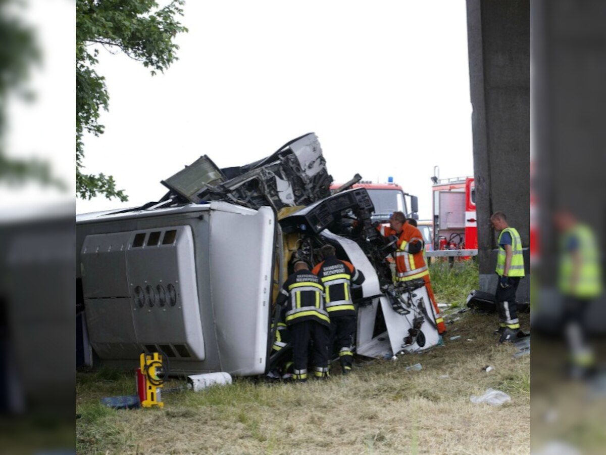 Bus carrying British children crashes in Belgium, driver dead