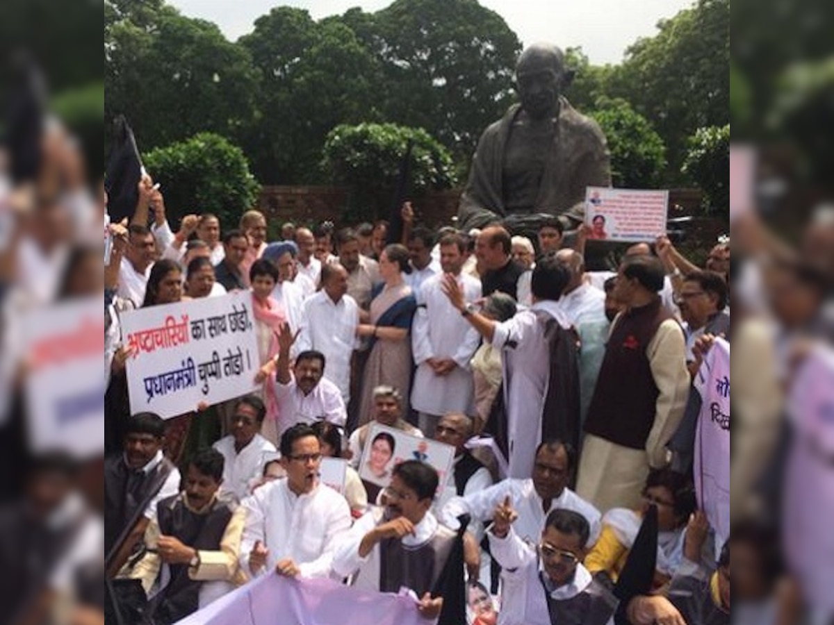 Congress protests over suspension of its 25 MPs; Sonia Gandhi calls it 'murder of democracy'