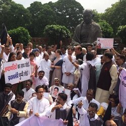 Congress protests over suspension of its 25 MPs; Sonia Gandhi calls it 'murder of democracy'