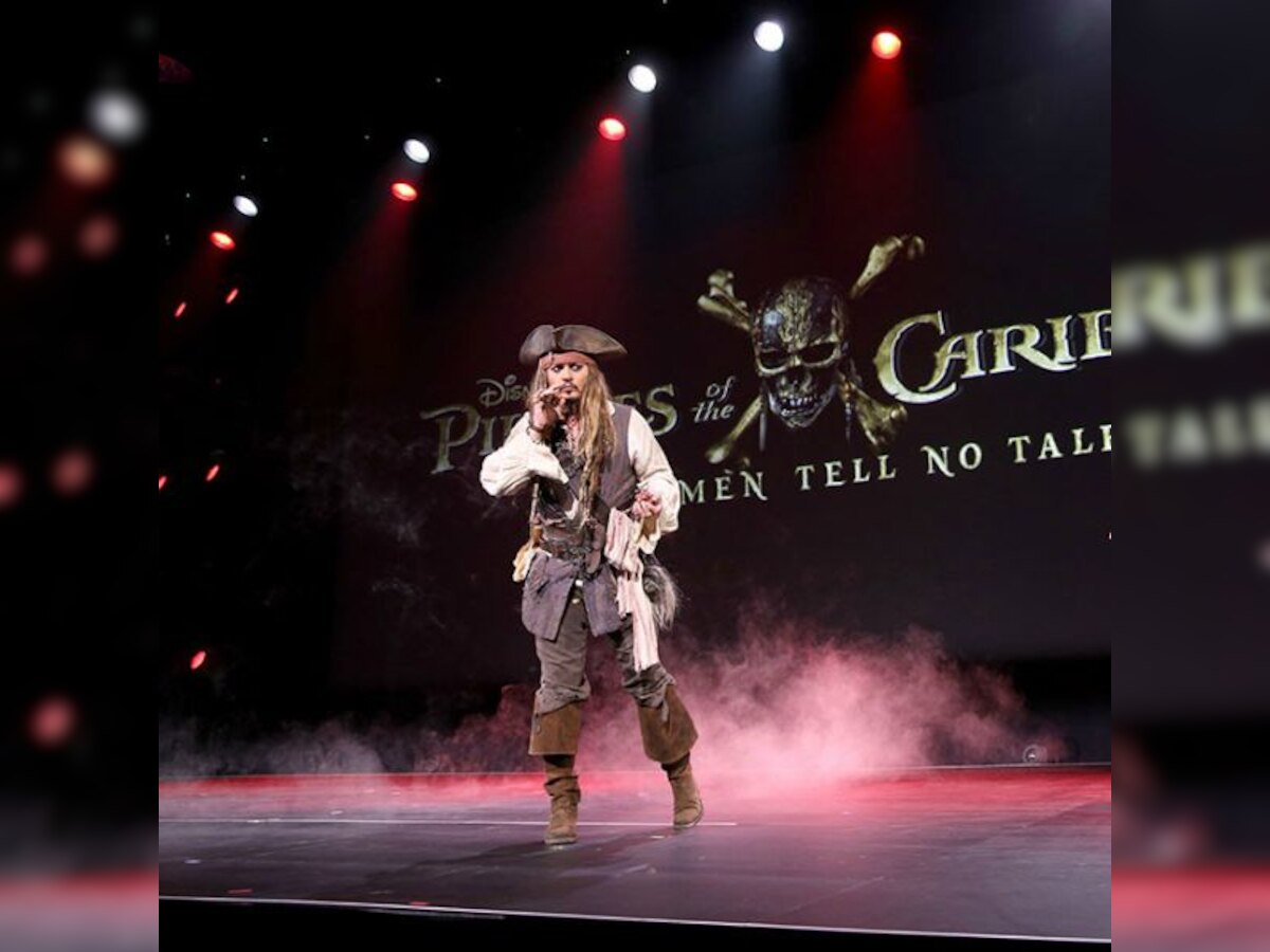 Johnny Depp attends D23 Expo in Jack Sparrow costume