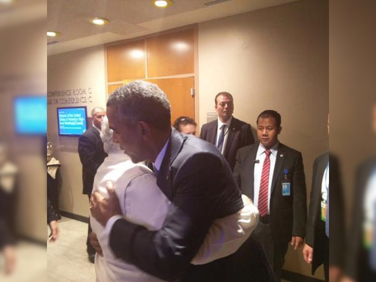 Modi in US 2015: Barack Obama and Narendra Modi hug as they meet for the fifth time in a year