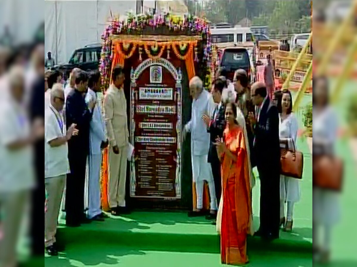 Modi lays foundation stone of Amaravati; says urban development should be considered as an opportunity