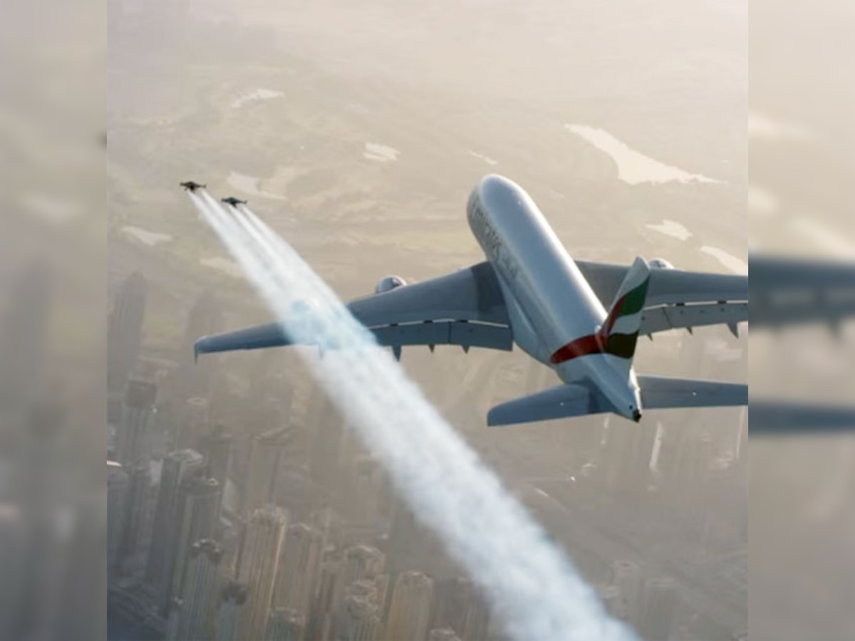 Watching two men flying jetpacks alongside an Airbus A380 is the most  awesome thing you'll see today