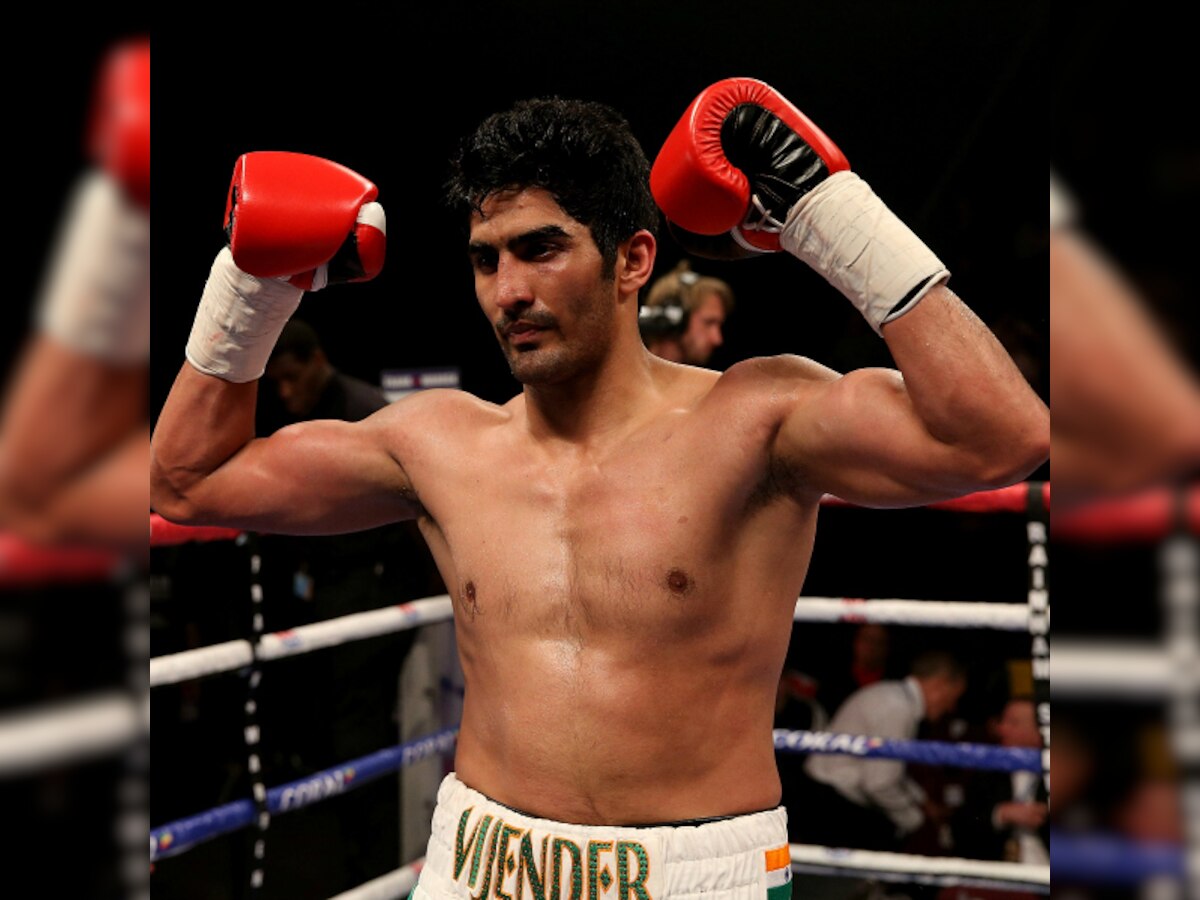 Vijender Singh took just two minutes to douse fire-fighter Dean Gillen's flame