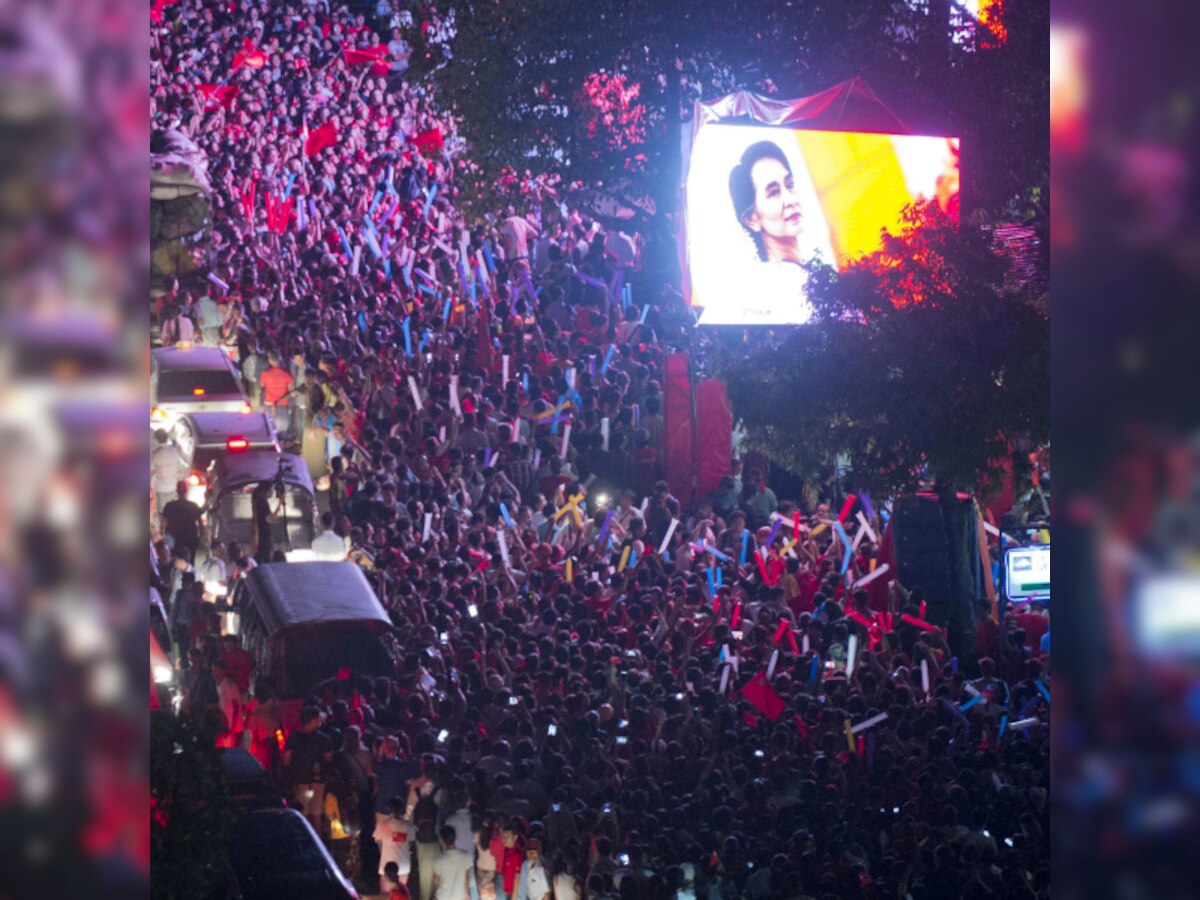 Aung San Suu Kyi's party on verge of landslide win in Myanmar polls