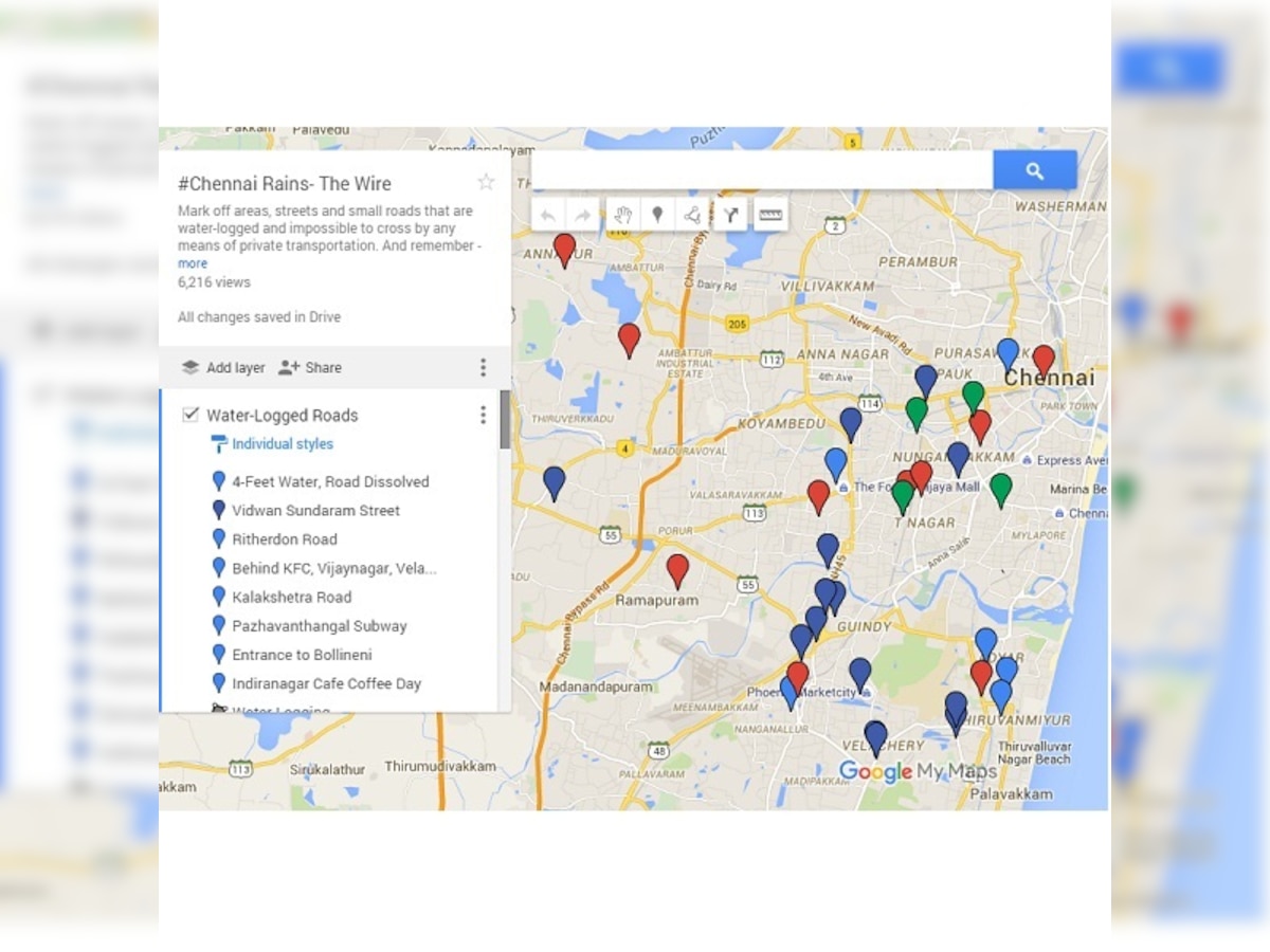 This crowdsourced map lets Chennai residents know which areas are waterlogged