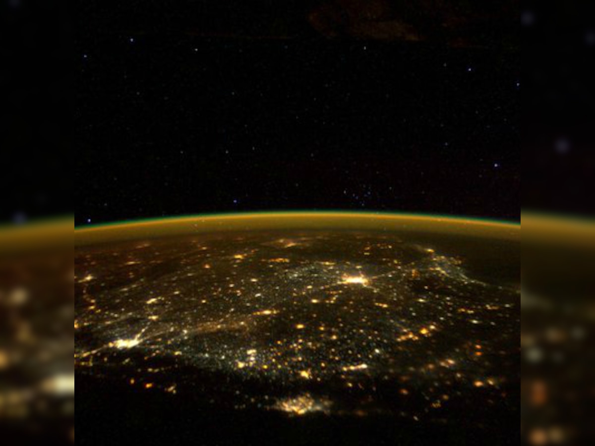 South India at night offers a breathtaking view from space