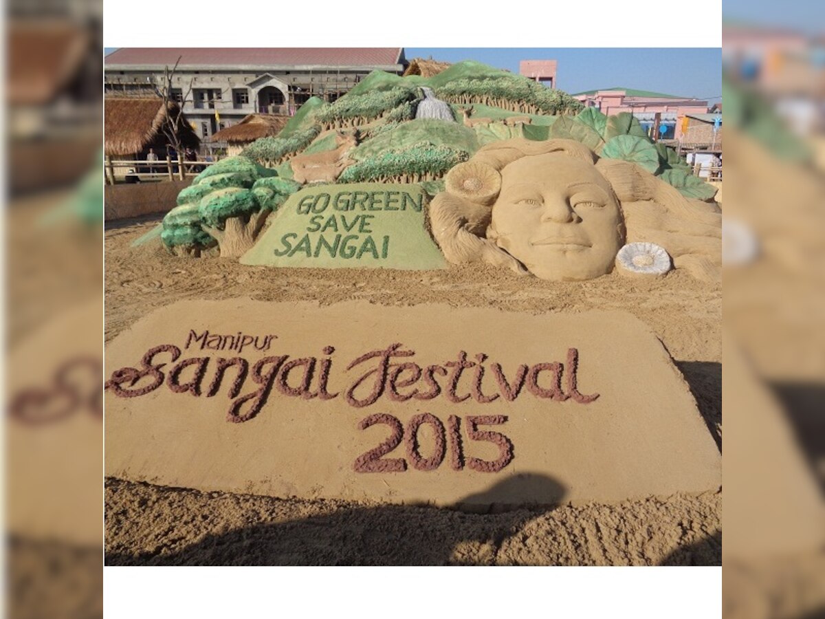 Sand artist Sudarsan Pattnaik appeals to save Manipur's state animal ‘Sangai’