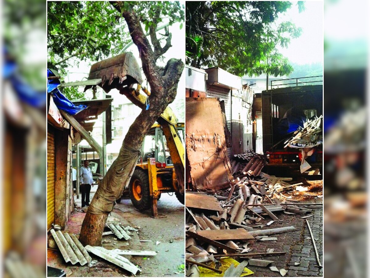 BMC demolishes 170 illegal shops, extensions on Bandra's Link Road