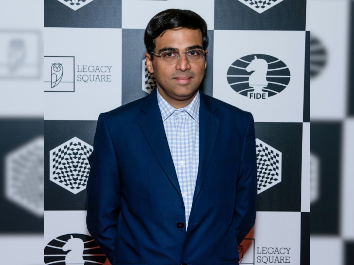 Viswanathan Anand held by Fabiano Caruana