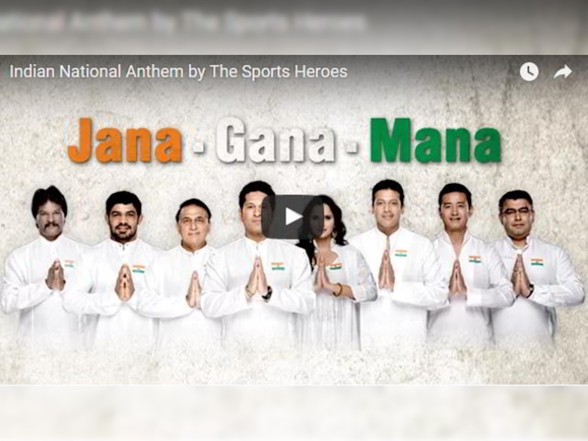 Watch: This video of Sachin, Sania and others singing the National Anthem will make every Indian proud