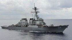 US warship sails near island claimed by China in South China Sea
