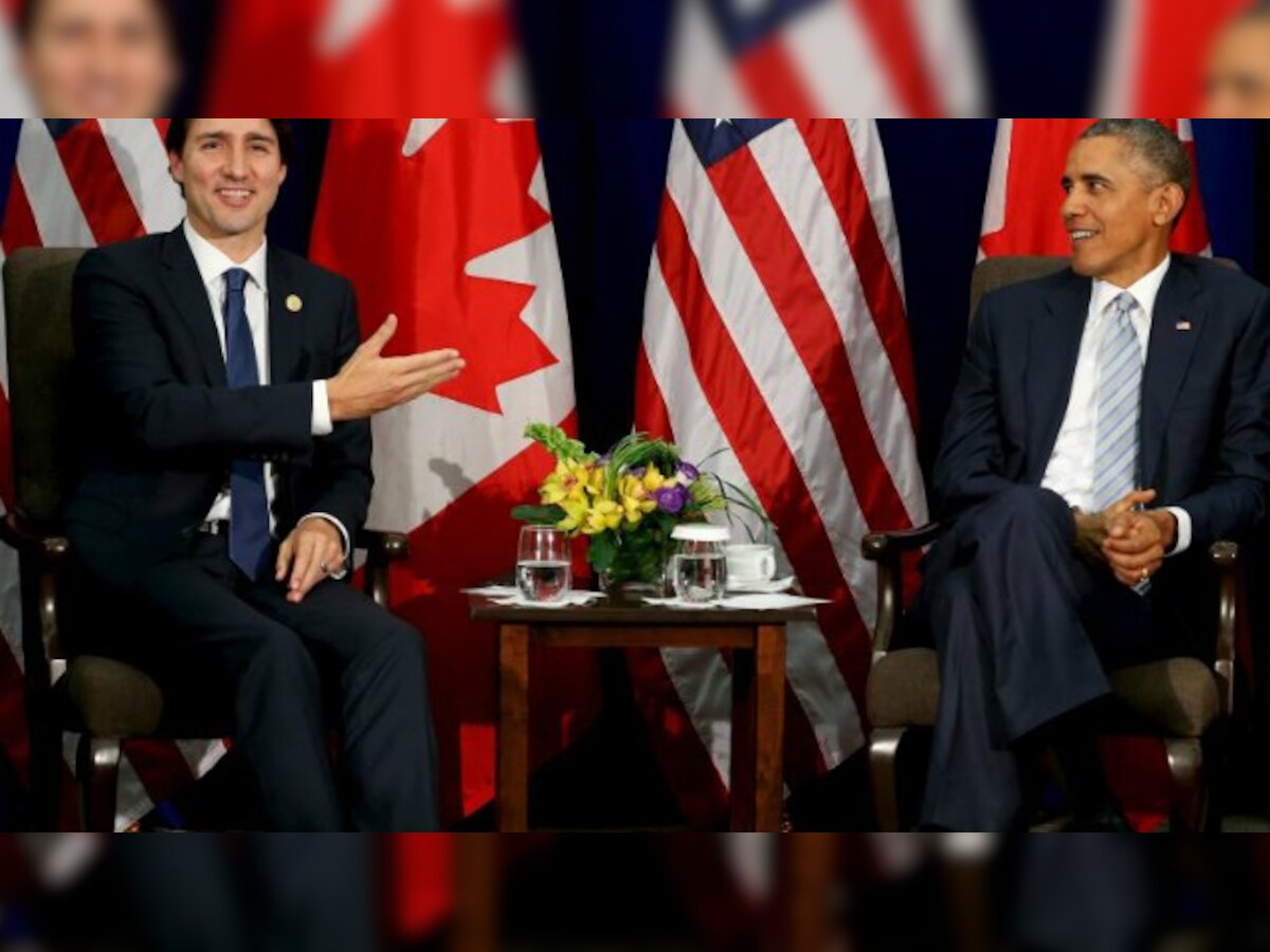 Barack Obama welcomes Justin Trudeau to White House for pomp-filled visit