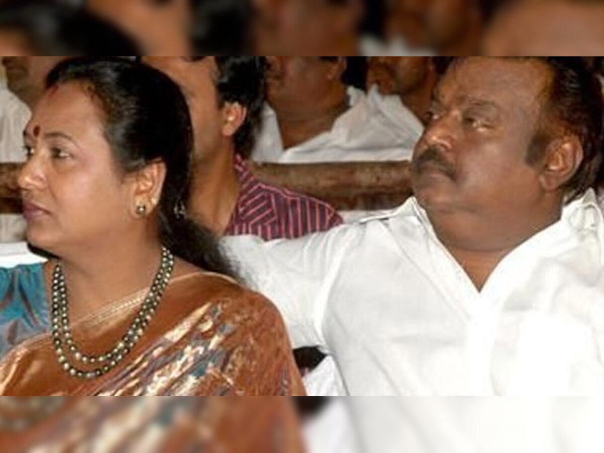 Tamil Nadu polls: Vijayakant's wife booked for 'instigating' voters to accept cash for vote