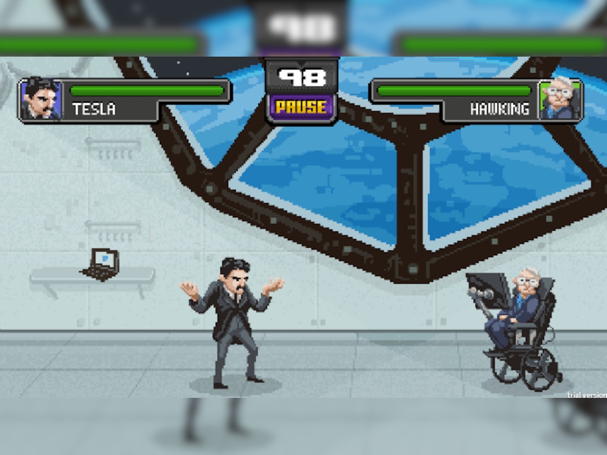 Science Kombat is a 2D browser fighting game where scientists square off