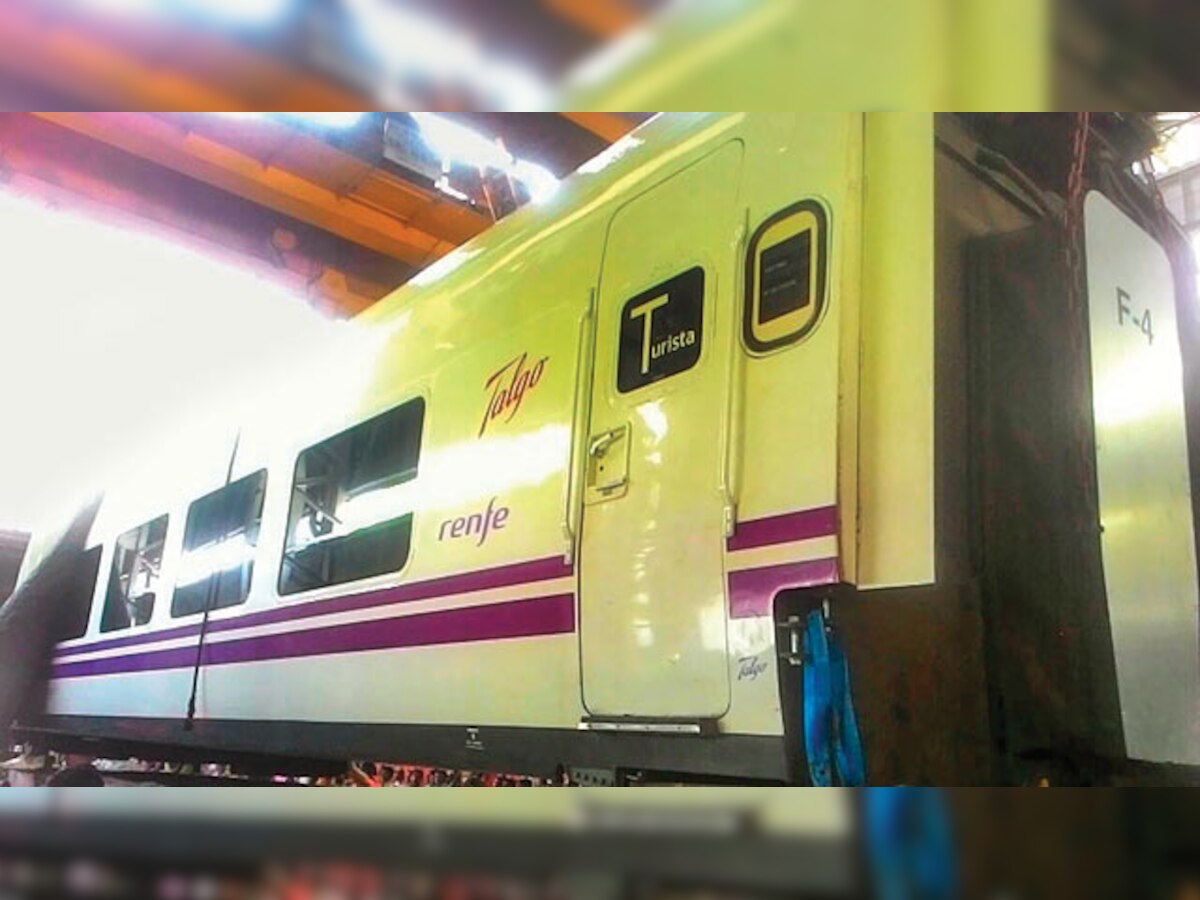 Spanish Talgo train arrives at Izatnagar workshop