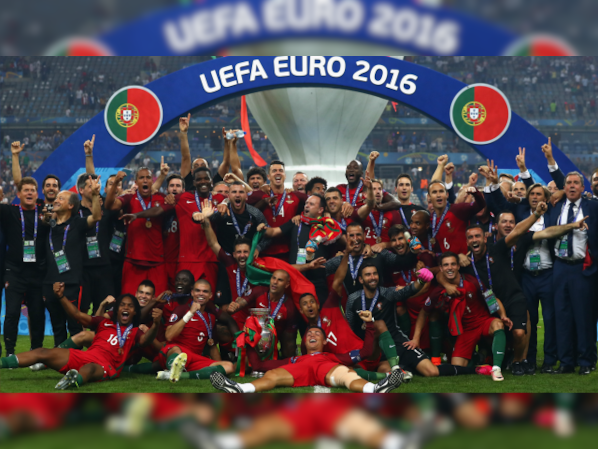 Ronaldo celebrates like never before as Portugal lift Euro 2016 trophy