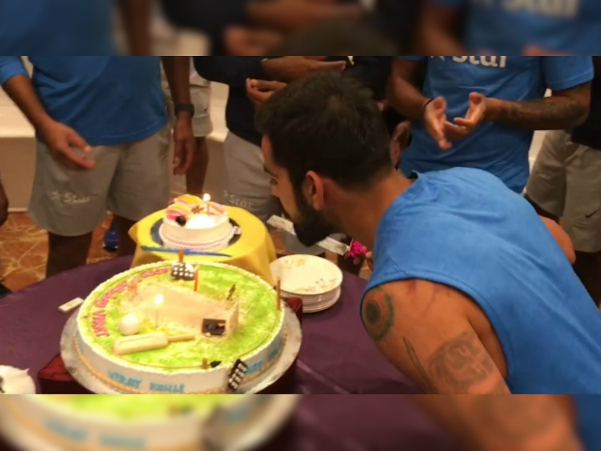 Watch: Team mates bring birthday cake for Kohli, what happens next will leave you in splits