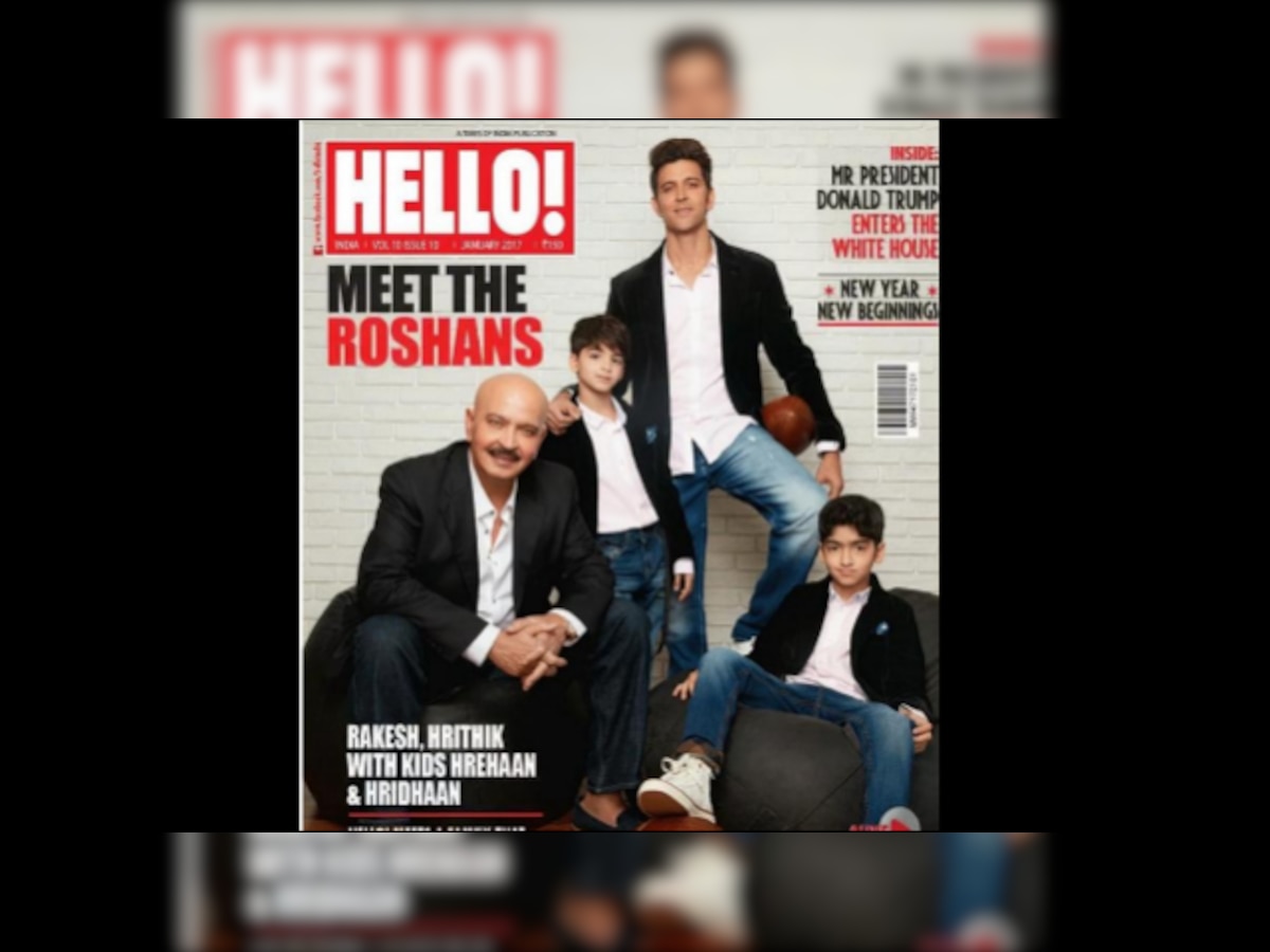Power Family: The Roshan boys pose for the cover of Hello!