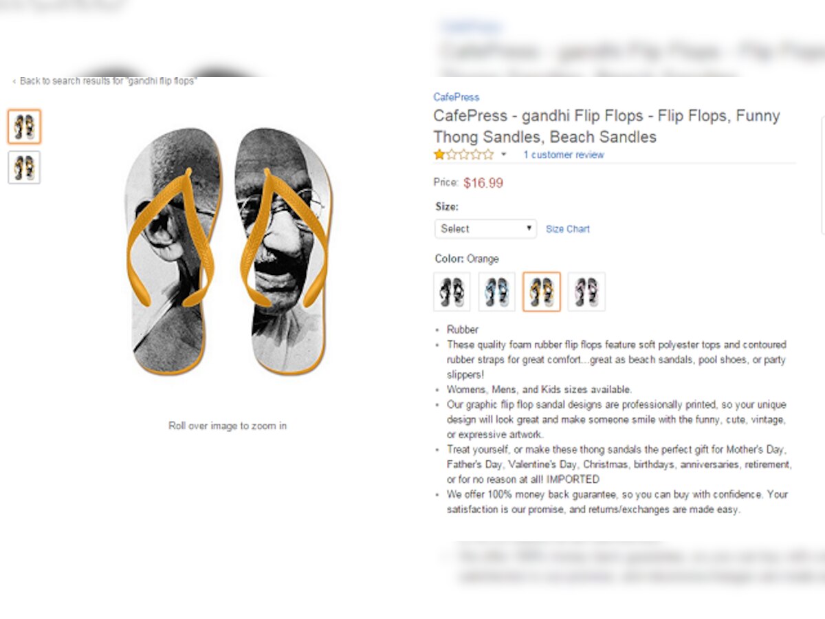 Amazon DISRESPECTS Sells slippers Gandhi's face on them