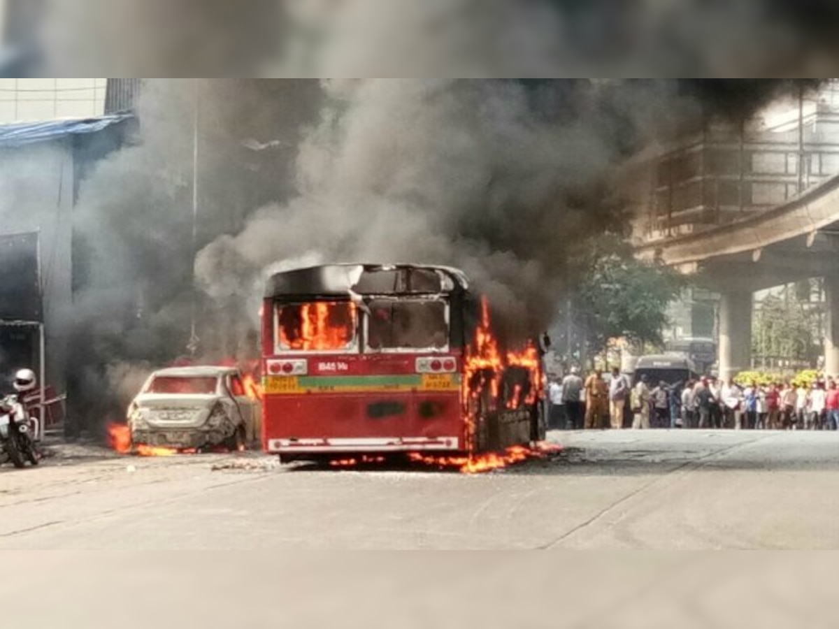 Mumbai: BEST bus, car catch fire in Chakala 