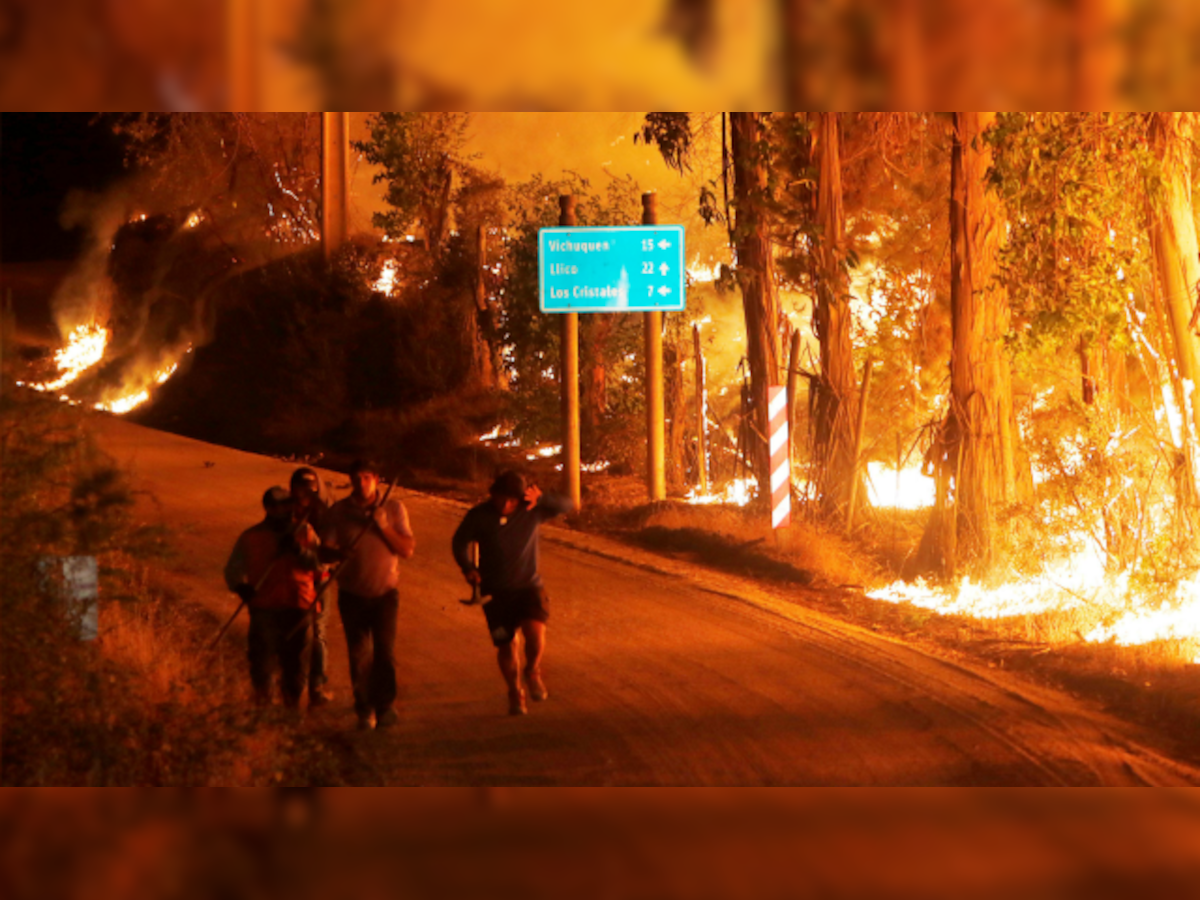 'Catastrophe' declared as wildfires rage in central Chile