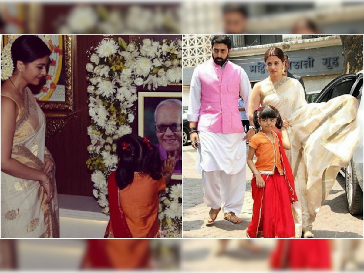 Aaradhya Bachchan pays her respects to her late Nanaji Krishnaraj Rai, see pictures