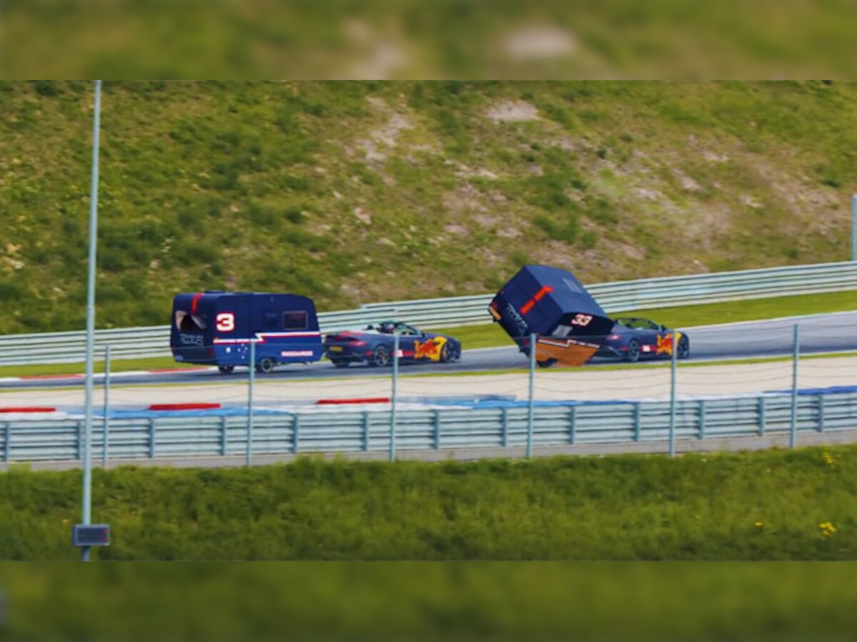 WATCH: Red Bull's Daniel Ricciardo, Max Verstappen engage in caravan racing!