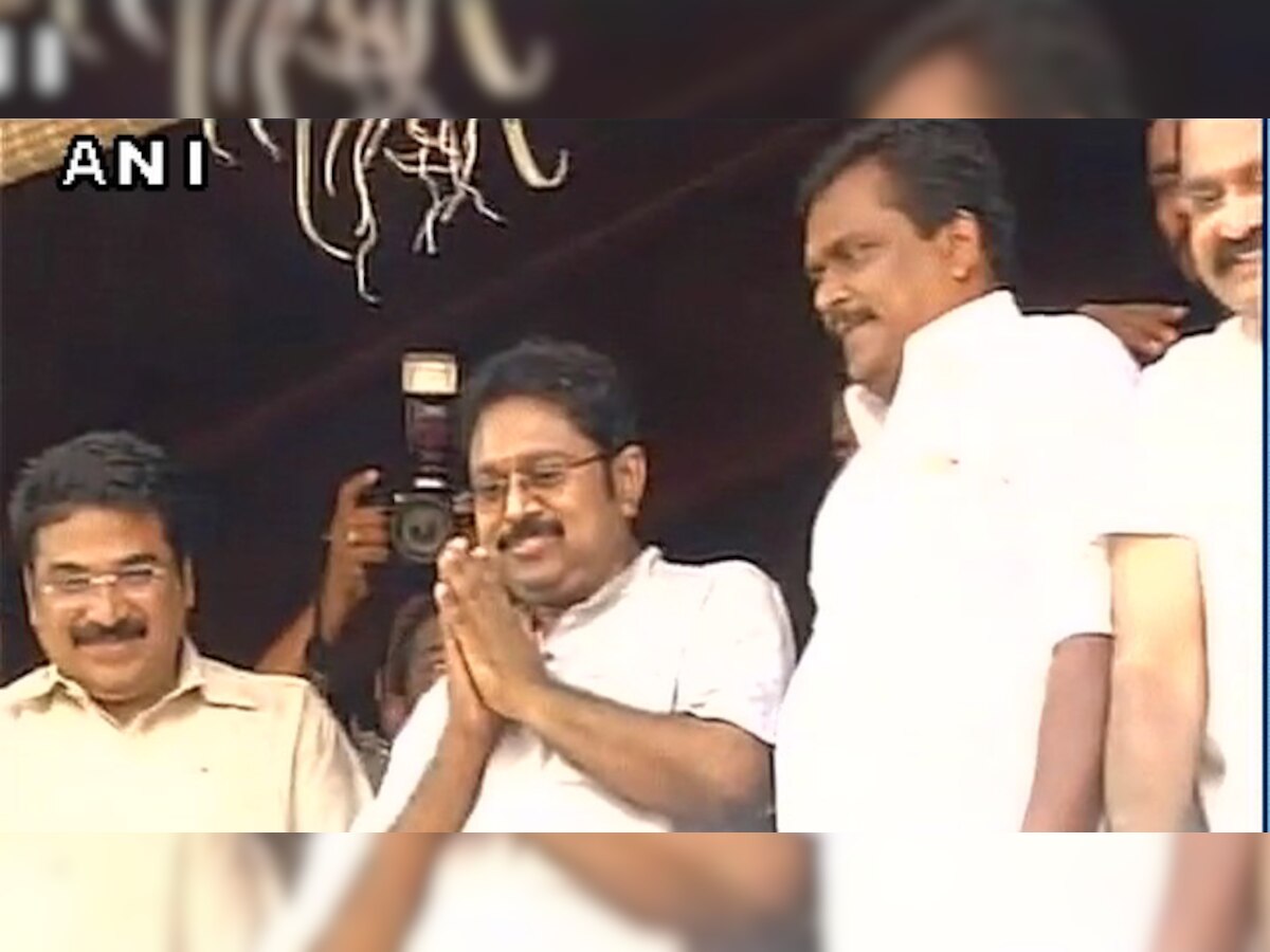 EC bribery case: Dinakaran lands in Chennai after bail, gets hero's welcome