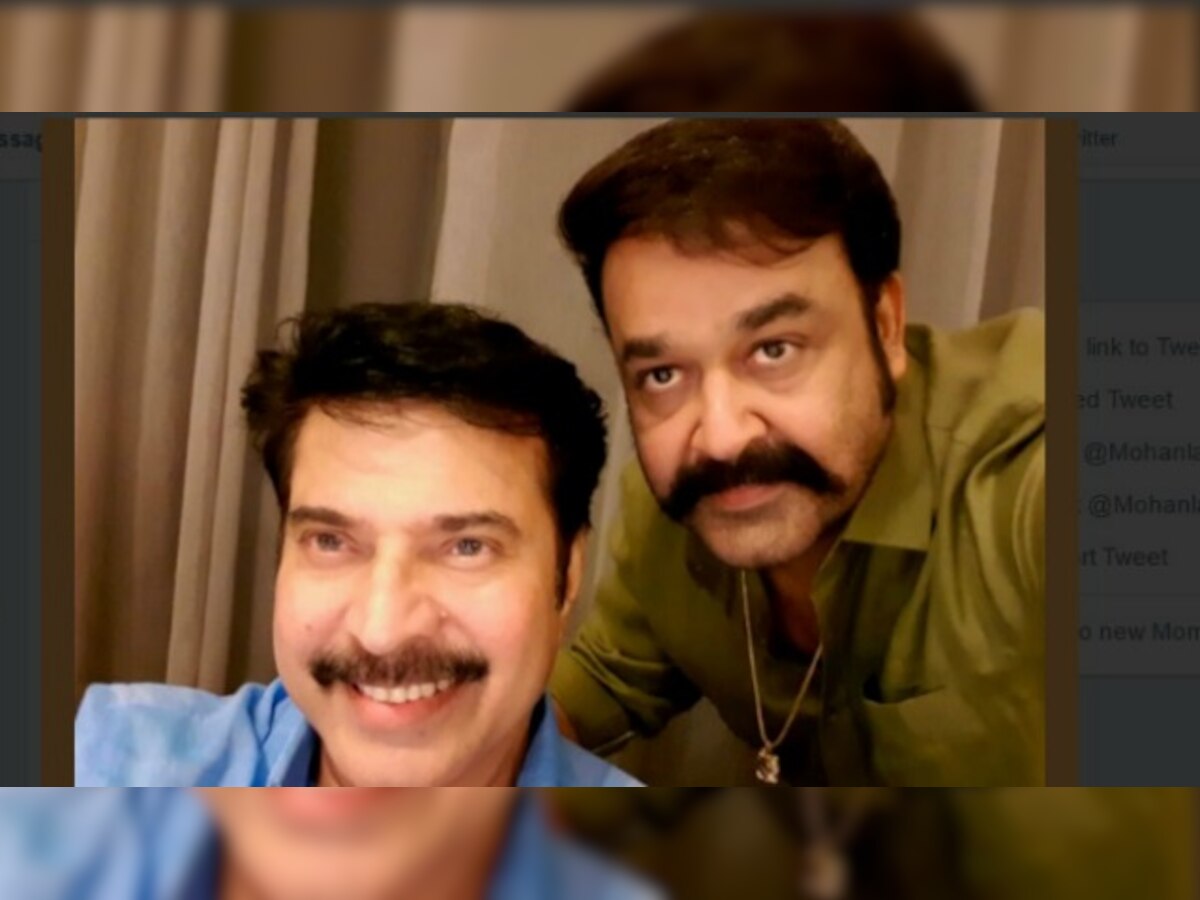 Mollywood superstars Mammooty and Mohanlal pose for a selfie