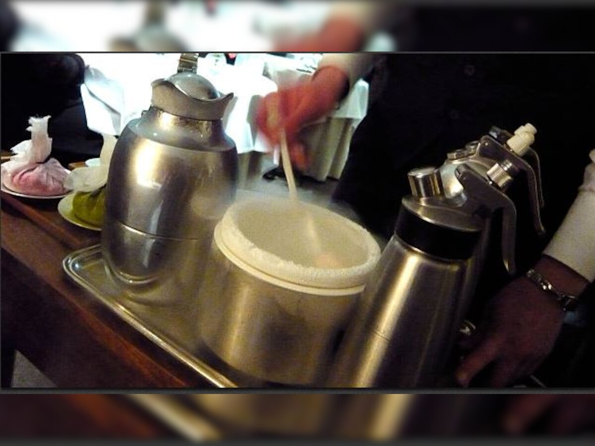 Man downs drink with liquid nitrogen in a gulp; ends up with open hole in stomach