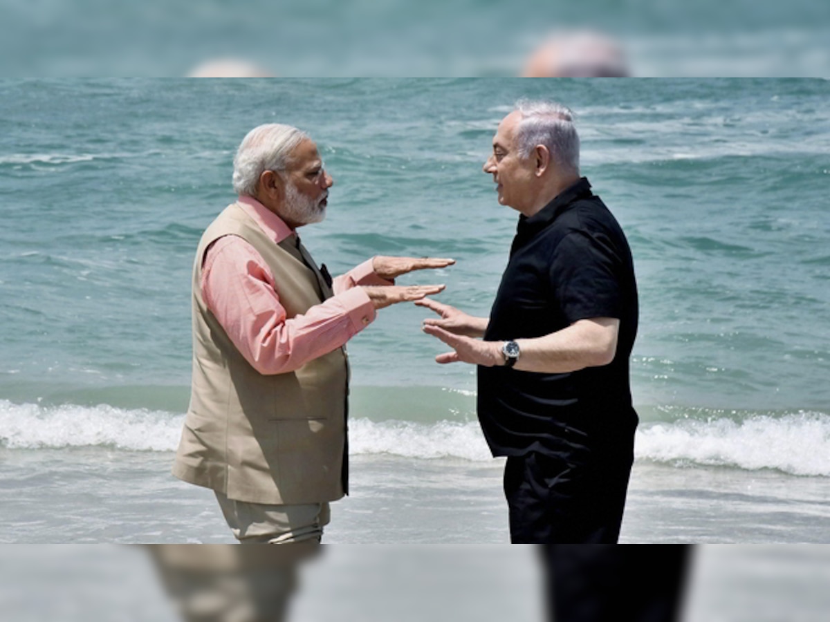 In Pics: On last day in Israel, PM Modi and 'friend' Netanyahu make waves on the beach