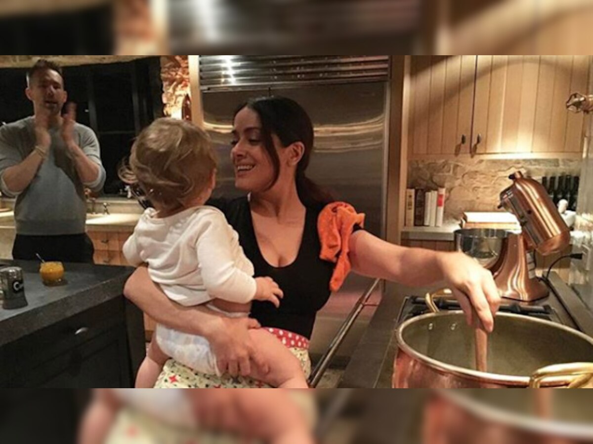 Salma Hayek cooks for 'The Hitman's Bodyguard' costar Ryan Reynolds