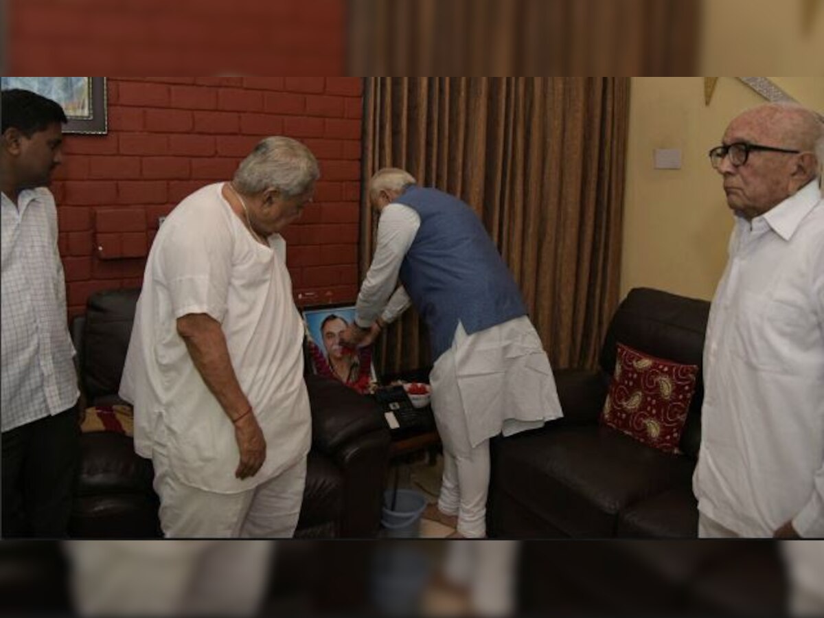 PM Modi visits ex-Gujarat CM Keshubhai Patel's home to condole his son's death