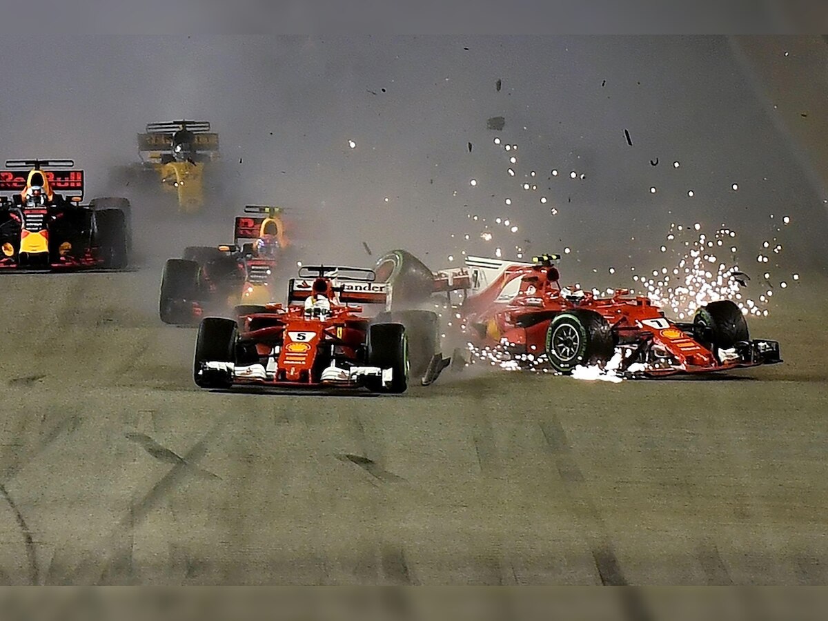 WATCH | Formula 1 | Singapore GP: Christmas comes early for Lewis Hamilton as Ferraris crash at starting grid
