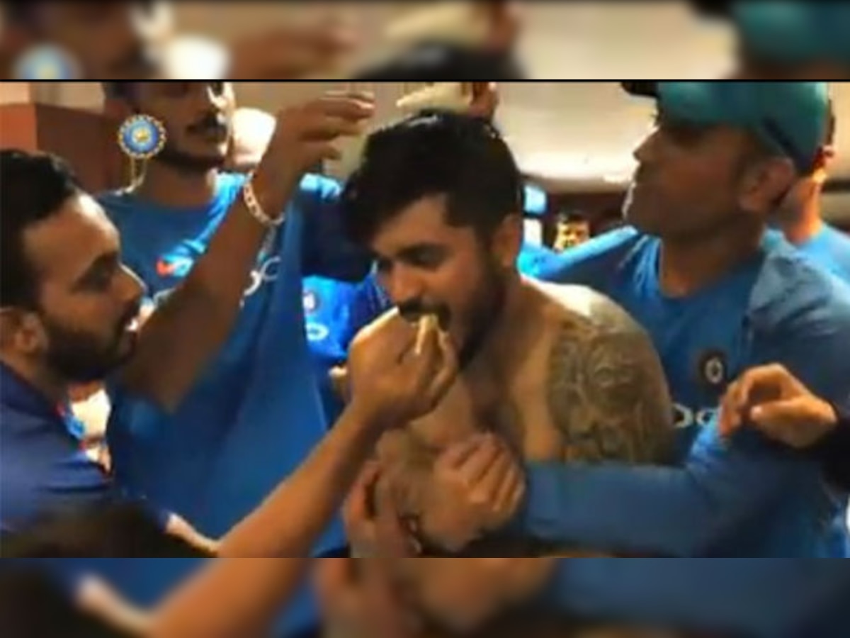 WATCH | Team India celebrate Manish Pandey's birthday after Kolkata ODI win