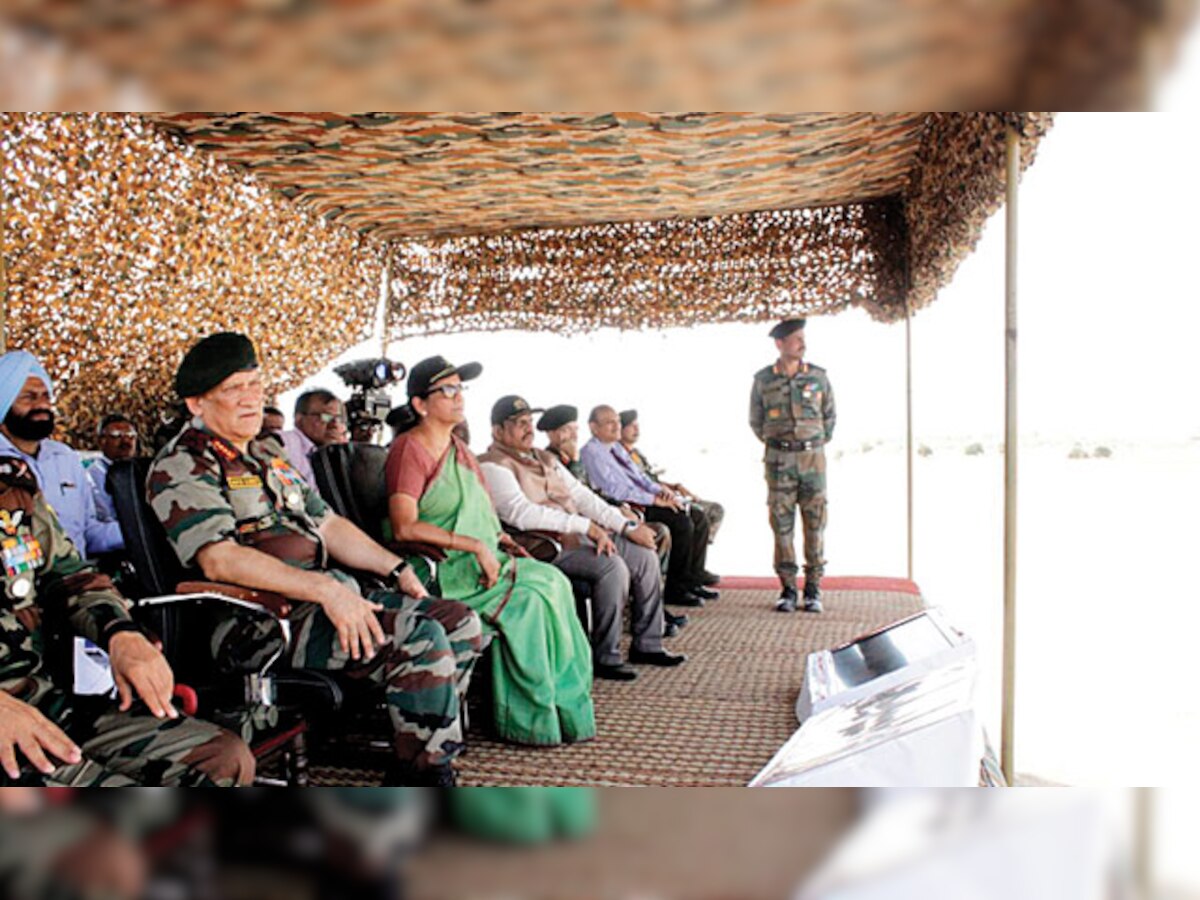 Sitharaman visits forward bases in Raj