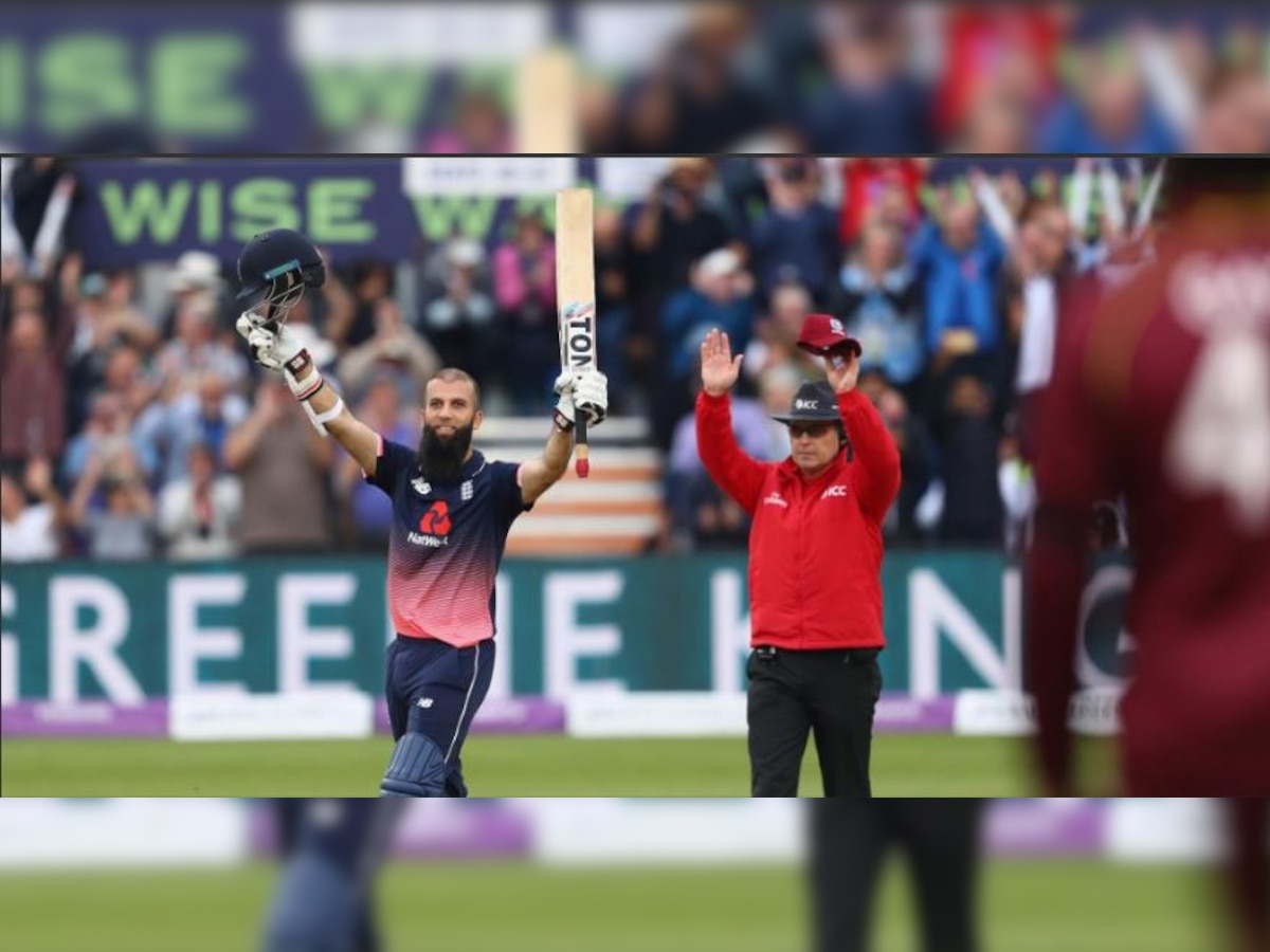 WATCH: England all-rounder Moeen Ali brings his 53-ball century with a six