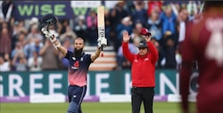 WATCH: England all-rounder Moeen Ali brings his 53-ball century with a six