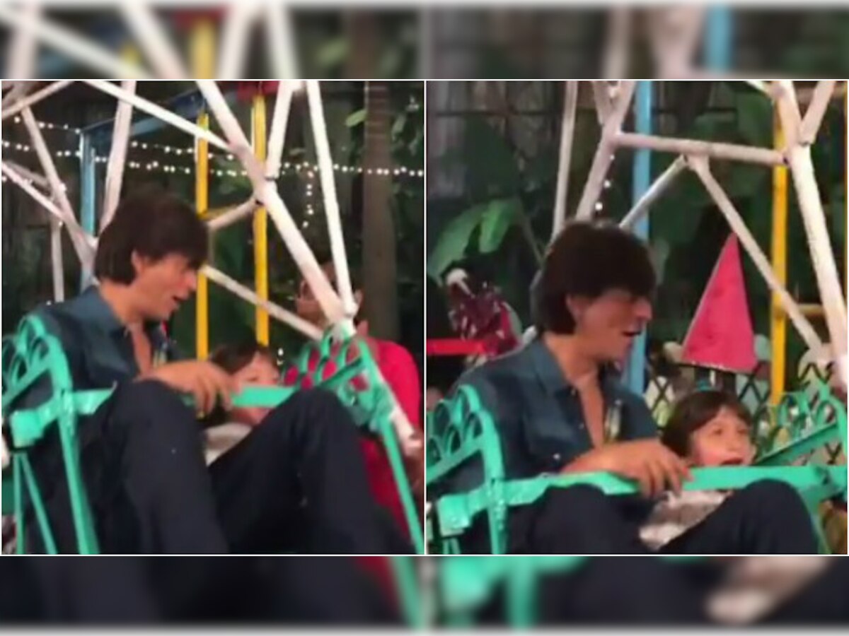 WATCH: This video of Shah Rukh Khan and AbRam on a ferris wheel at Aaradhya Bachchan's birthday bash is PRICELESS!