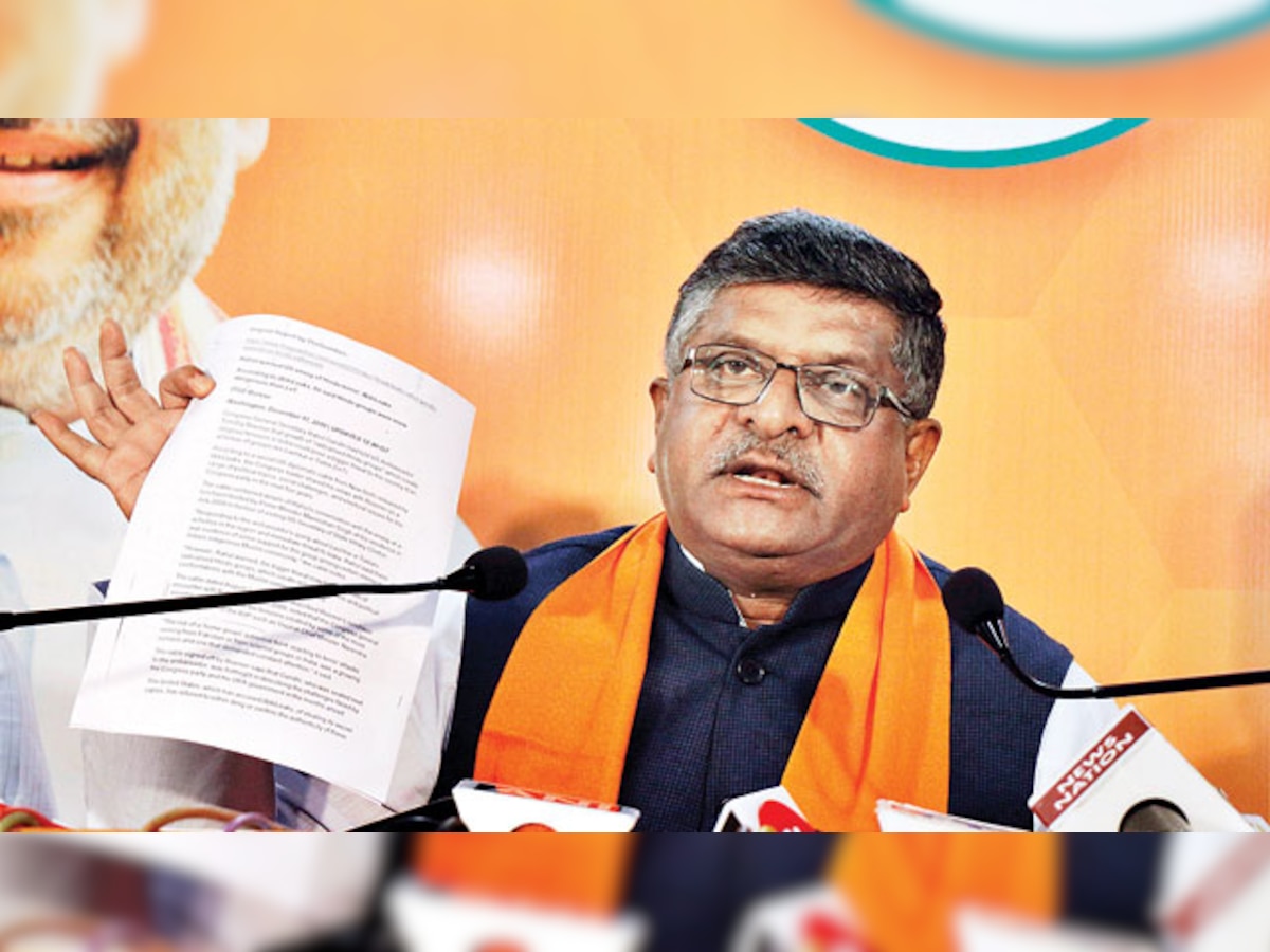 Ravi Shankar Prasad seeks RaGa's reply on 'Hindu terror' comment