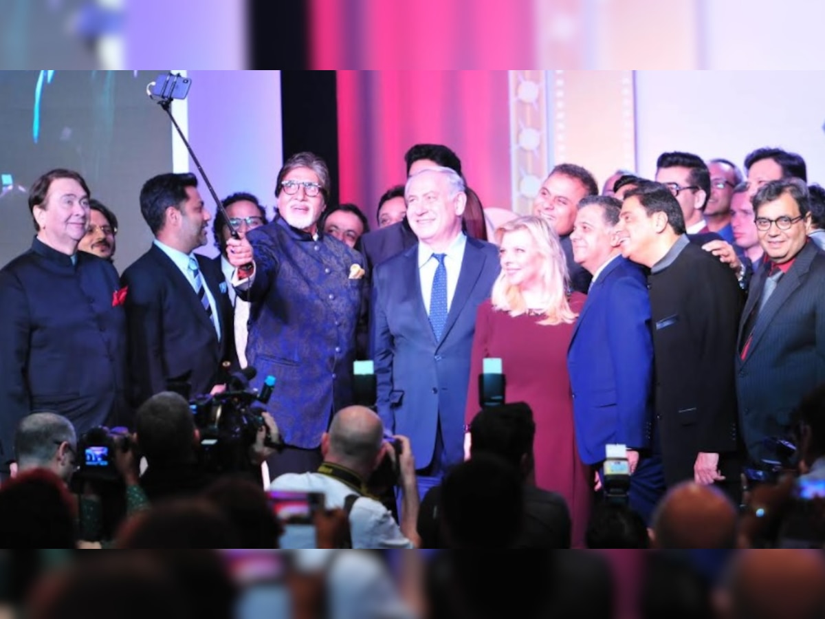 Check pics | Shalom Bollywood: Amitabh Bachchan takes a selfie with Israeli PM Benjamin Netanyahu and his wife Sara