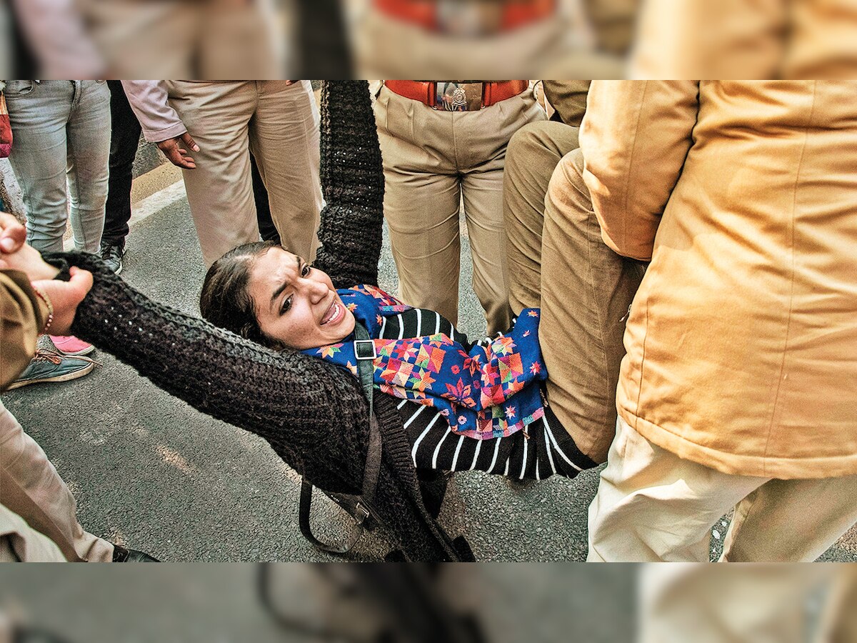 Delhi University students protest Metro fare hike