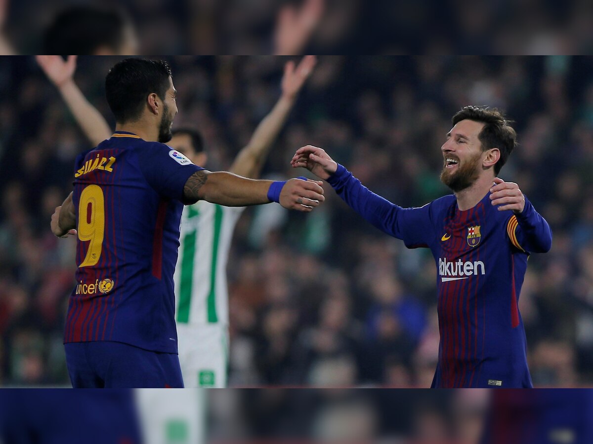 WATCH | La Liga: Brace each for Messi and Suarez as Barcelona extend lead