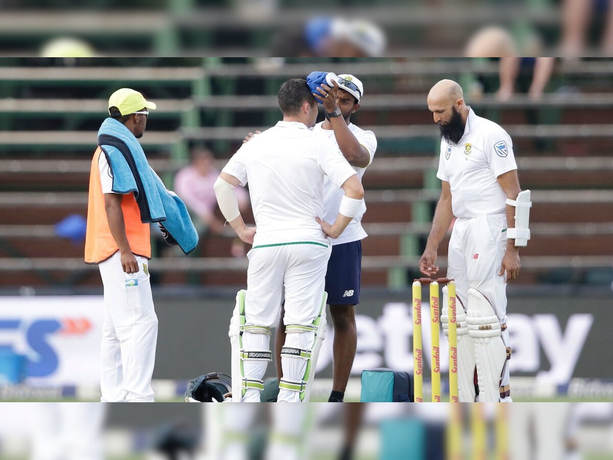 Test match to resume on Day 4, India-South Africa spar about delivery that hit Dean Elgar 