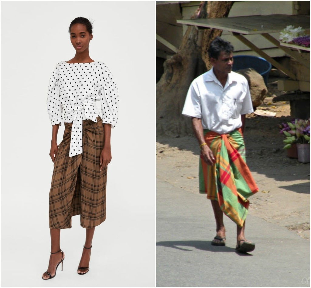 Spanish brand Zara sells lungi  like skirt for Rs 4 990