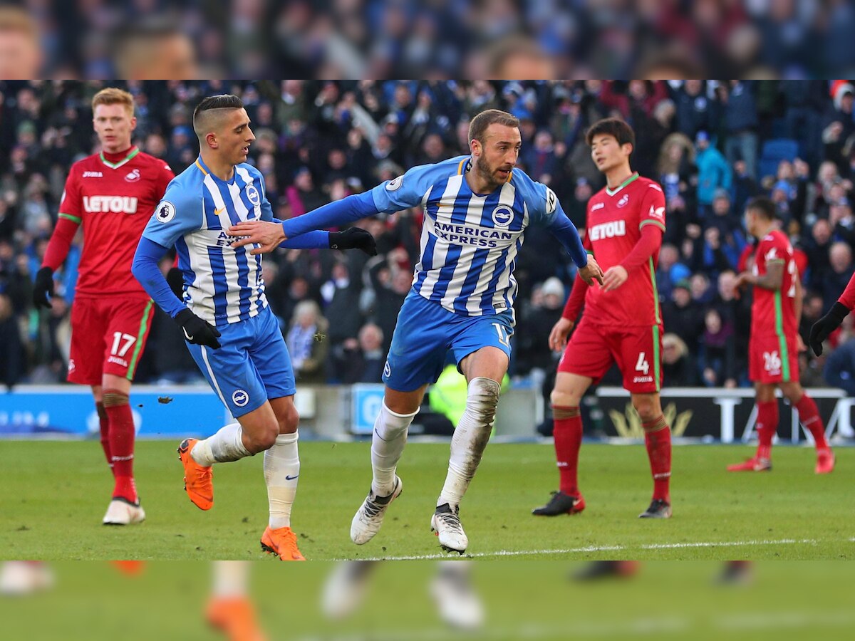 Premier League: Glenn Murray nets a brace as Brighton and Hove Albion crush Swansea City