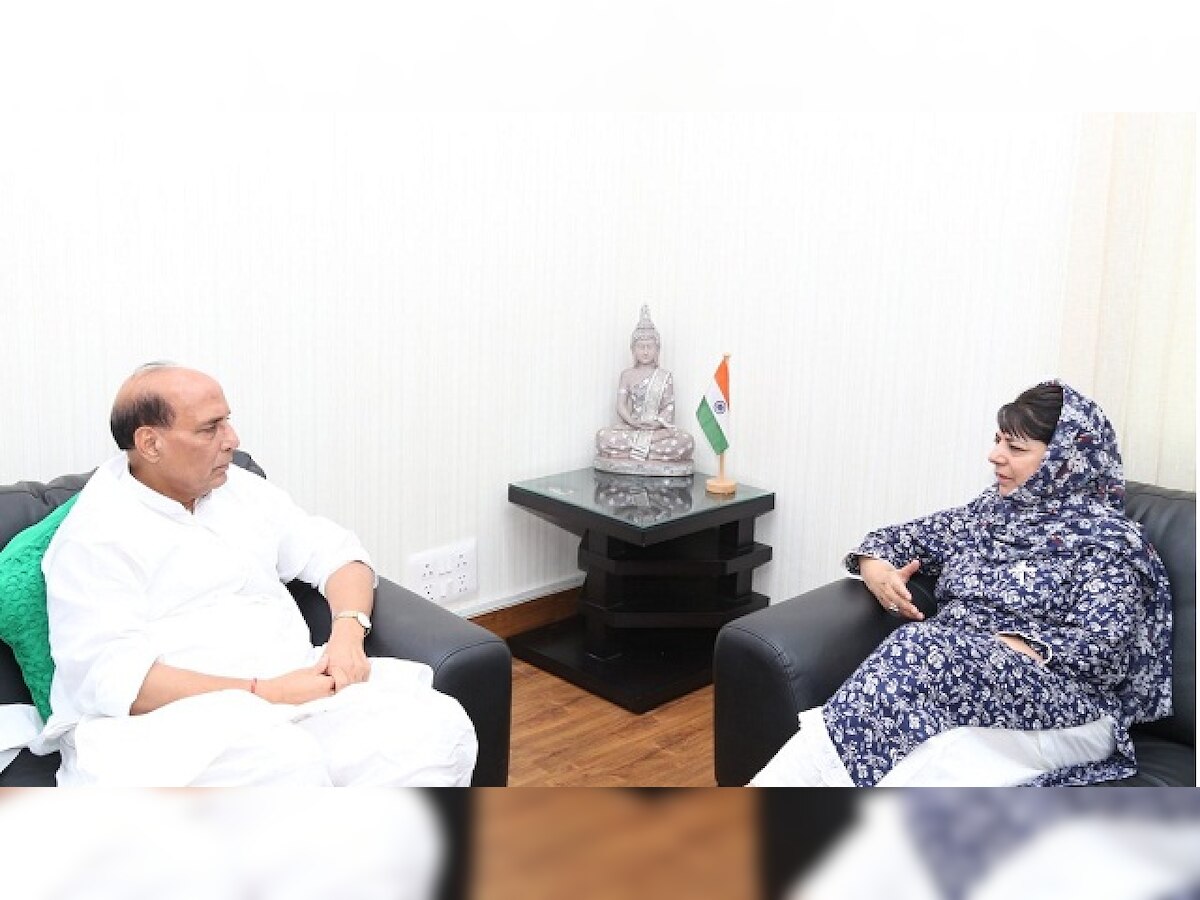 Mehbooba Mufti meets Rajnath Singh over security situation in Jammu and Kashmir