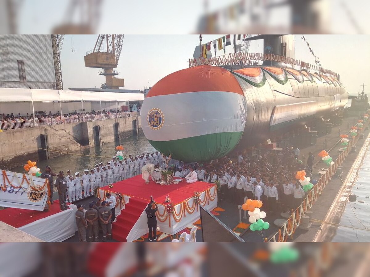 Second and third Scorpene-class submarines of Indian Navy undergoing sea trials