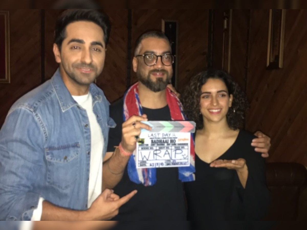 Watch: Ayushmann Khurrana and Sanya Malhotra groove to 'Tu Cheez Badi Hai Mast' post 'Badhaai Ho' shoot wrap